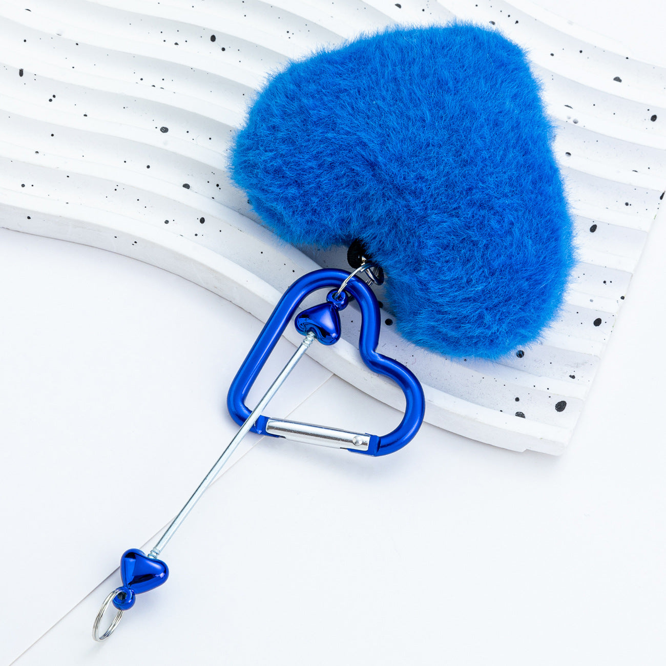 Wholesale New DIY beadable PomPom love mountaineering buckle plush keychains